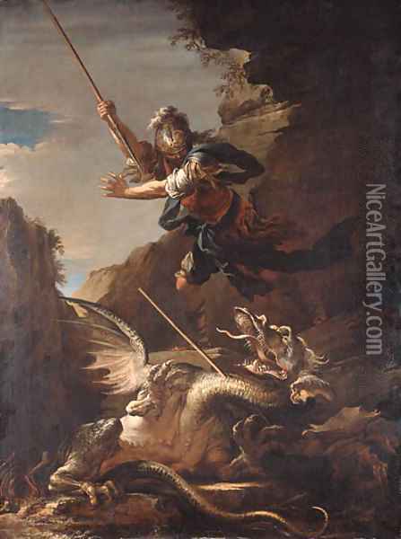 447x600 Saint George And The Dragon Oil Painting Reproduction By Salvator - Saint George And The Dragon Painting