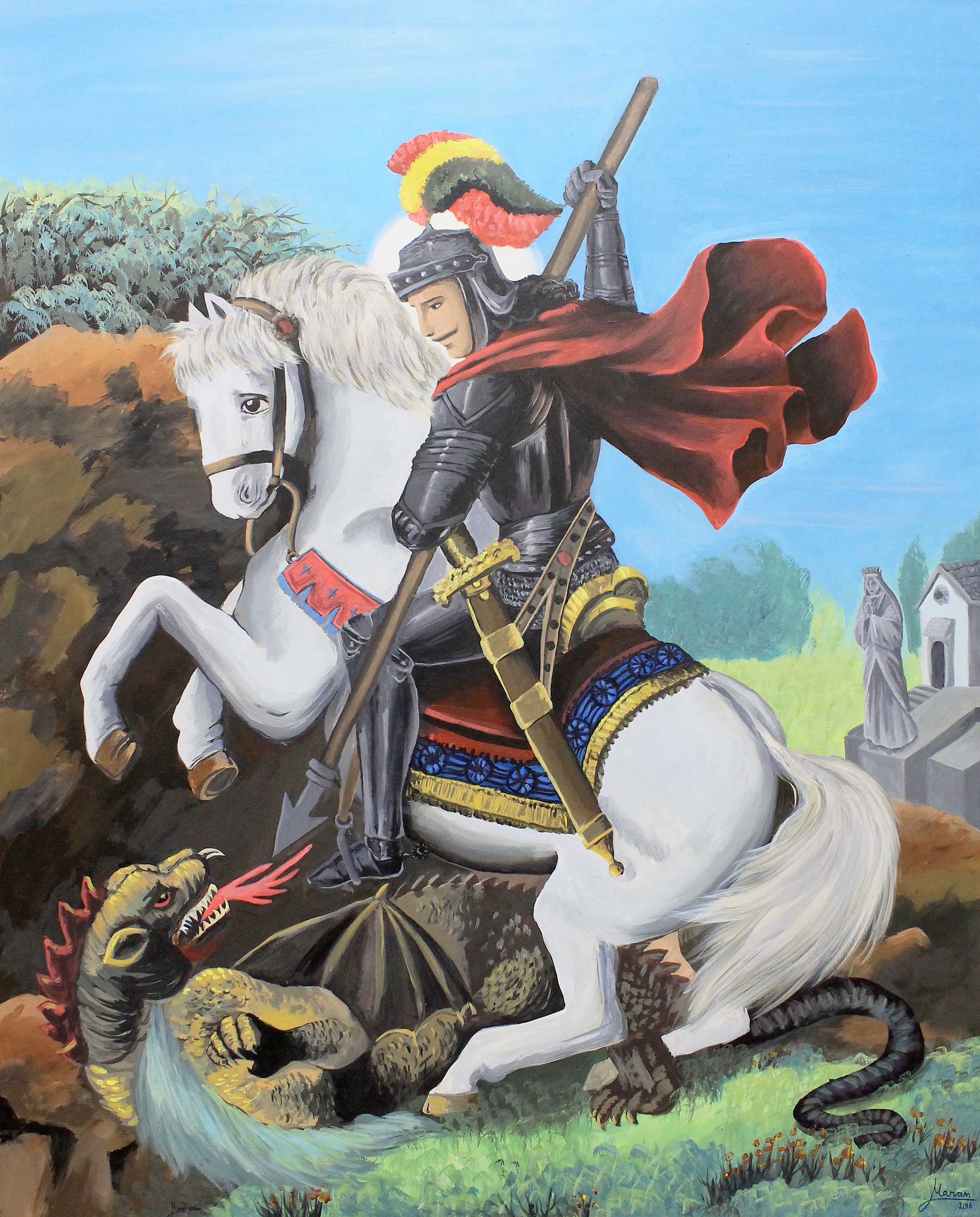 2734x3395 Saint George And The Dragon Painting Mariam Alzaabi Portfolio - Saint George And The Dragon Painting