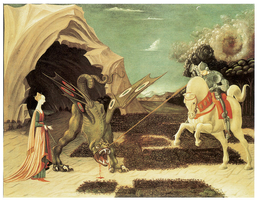 900x701 Saint George And The Dragon Painting By Paolo Uccello - Saint George And The Dragon Painting