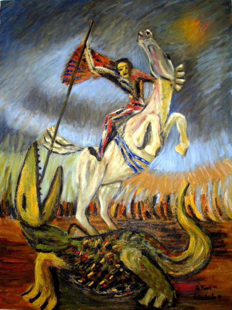 770x1029 Saatchi Art Saint George (After De Fiori) Painting By Nalia Trin - Saint George Painting