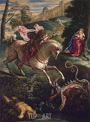 296x400 Saint George Tintoretto Painting Reproduction 7899 Topofart - Saint George Painting