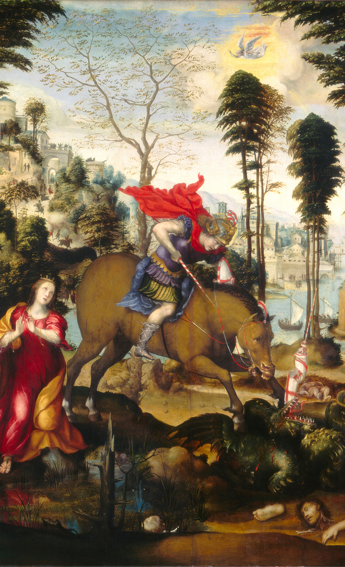 700x1149 Saint George And The Dragon Oil Painting By Sodoma Window Curtains - Saint George Painting