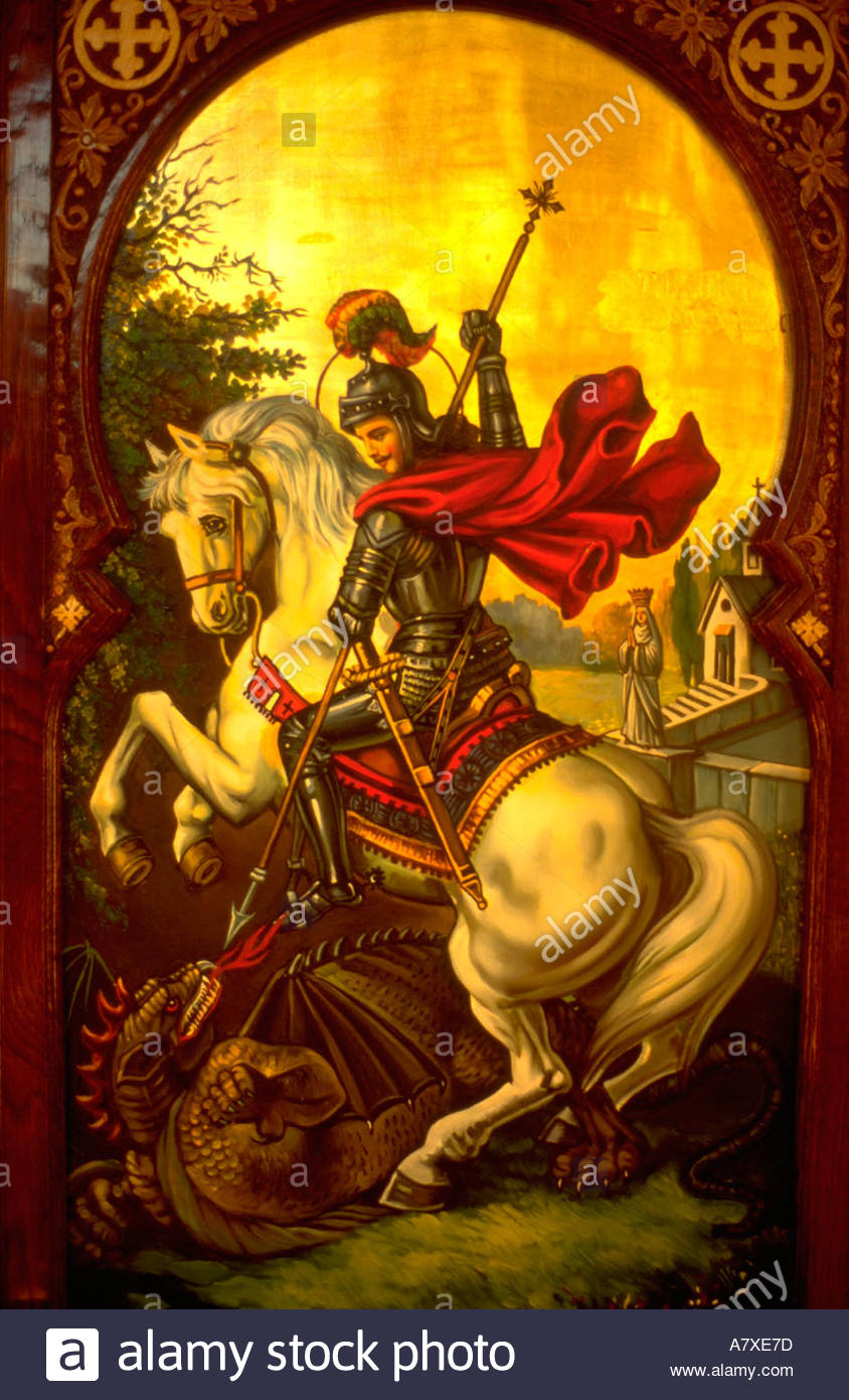 844x1390 Saint George The Warrior Slaying The Dragon On Painting - Saint George Painting