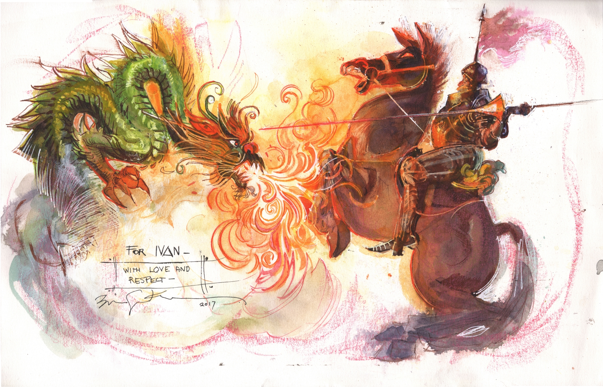 1947x1250 Saint George Vs Dragon Painting - Saint George Painting