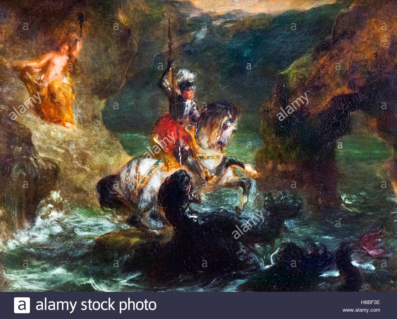 1300x1046 St George Fighting The Dragon (Saint George Combattant Le Dragon - Saint George Painting