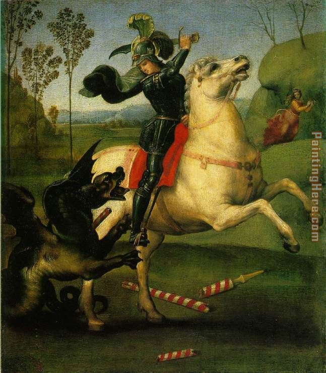 647x739 Raphael Saint George And The Dragon Painting Anysize 50% Off - Saint George Painting