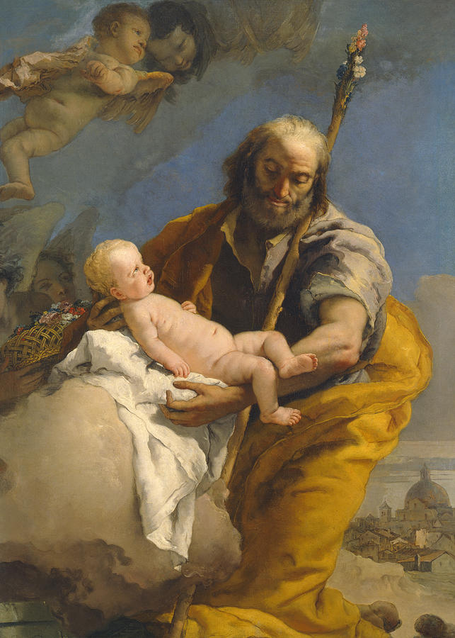 643x900 Saint Joseph And The Christ Child Painting By Giovanni Battista - Saint Joseph Painting