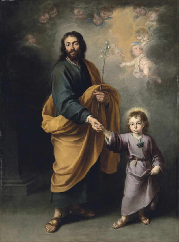 620x839 Savoring Spain A Beautiful Painting Of St. Joseph And The Christ - Saint Joseph Painting