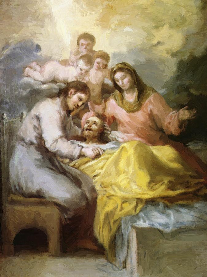 674x900 Sketch For The Death Of Saint Joseph Painting By Goya Francisco - Saint Joseph Painting