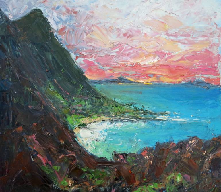 770x667 Saatchi Art The Pitons, St. Lucia Painting By Ann Marie Coolick - Saint Lucia Painting