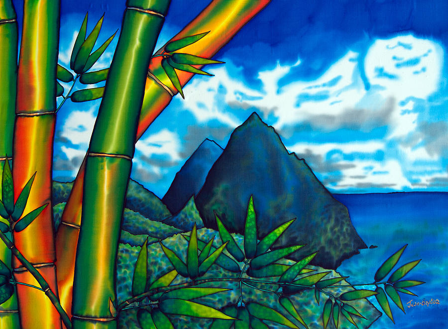 900x661 St. Lucia Pitons Painting By Daniel Jean Baptiste - Saint Lucia Painting
