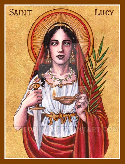 400x522 St. Lucy Icon By Theophilia - Saint Lucy Painting