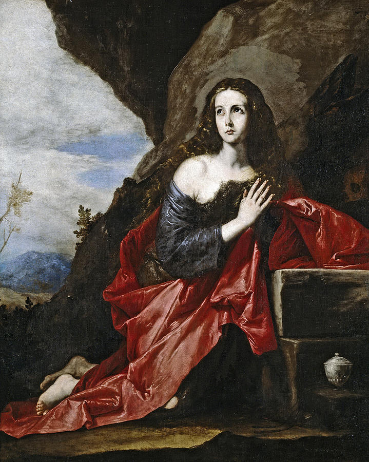 719x900 Saint Mary Magdalene In The Desert Painting By Jusepe De Ribera - Saint Mary Painting