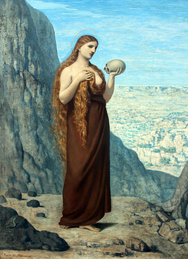 653x900 Saint Mary Magdalene In The Desert Painting By Pierre Puvis De - Saint Mary Painting