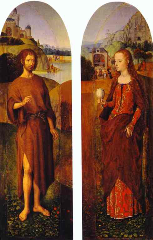 489x768 St John The Baptist And St Mary Magdalen Painting Hans Memling - Saint Mary Painting