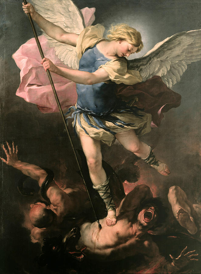 662x900 Saint Michael Painting By Luca Giordano - Saint Michael Painting