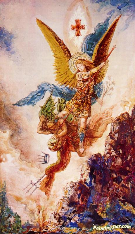 462x800 Saint Michael Vanquishing Satan Artwork By Gustave Moreau Oil - Saint Michael Painting