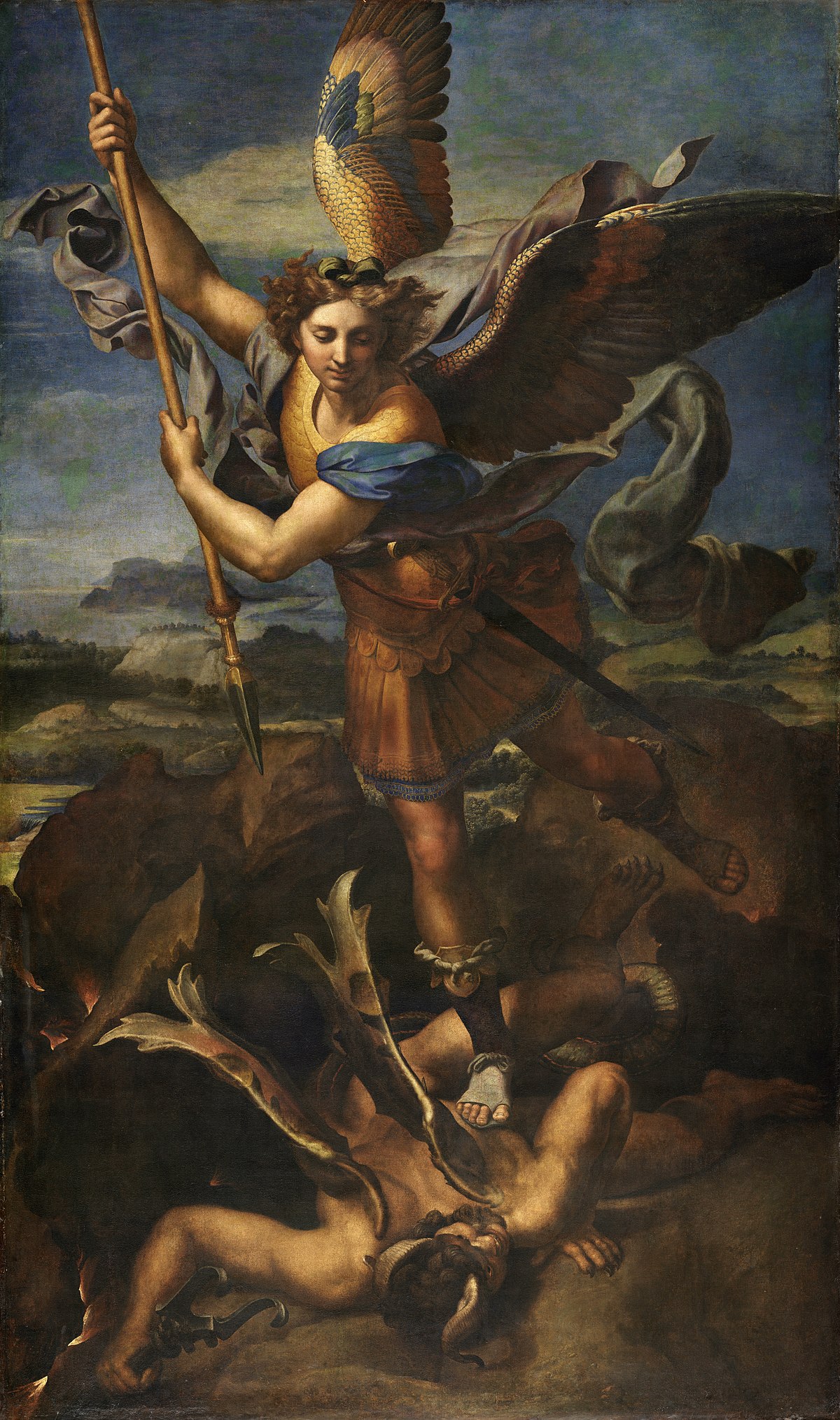 1200x2028 St. Michael Vanquishing Satan - Saint Michael Painting
