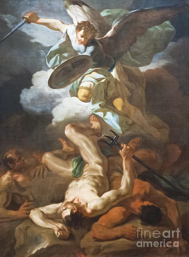 662x900 Saint Michael The Archangel Defeats Satan By Corrado Giaquinto - Saint Michael The Archangel Painting