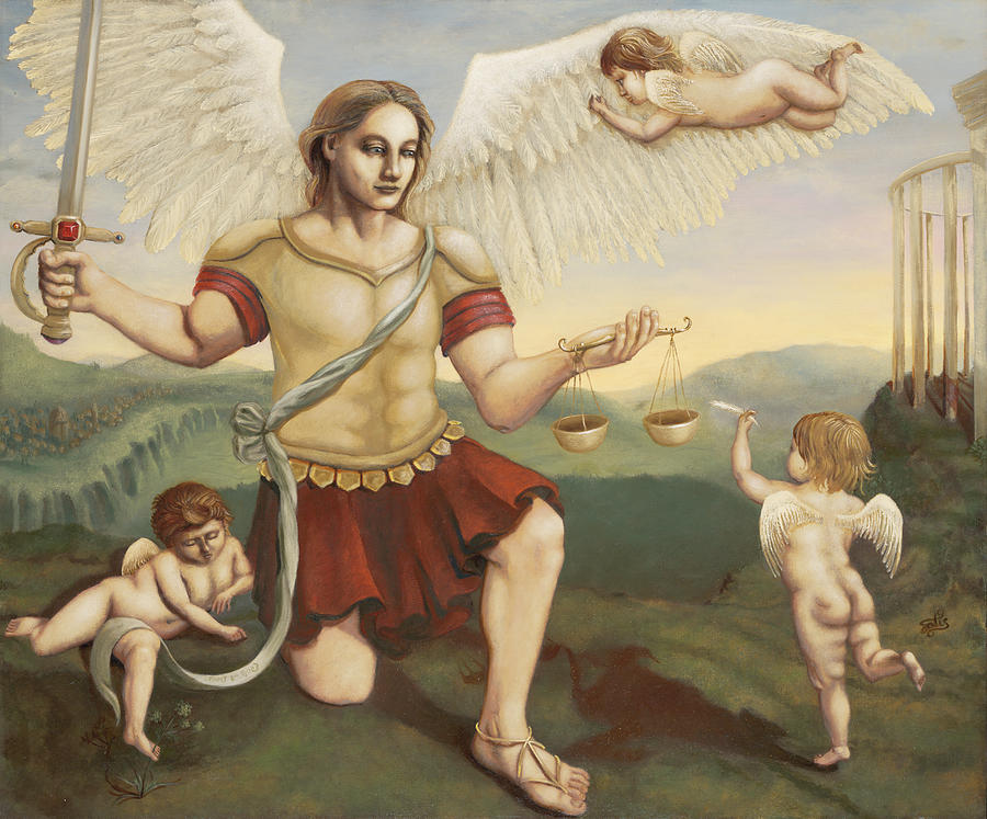 900x747 St. Michael The Archangel Painting By Shelley Irish - Saint Michael The Archangel Painting