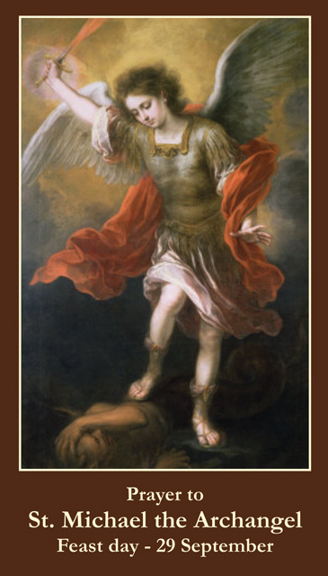 365x640 Free Catholic Holy Cards - Saint Michael The Archangel Painting