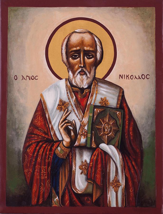 686x900 St. Nicholas Of Myra And Lycia Painting By Fr Barney Deane - Saint Nicholas Painting