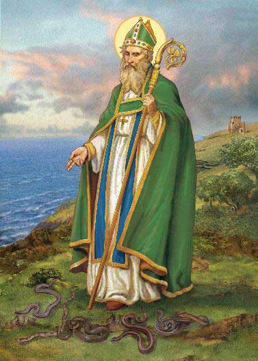 377x527 How St. Patrick's Brethren Saved Ireland's Great Fantasy Tales - Saint Patrick Painting