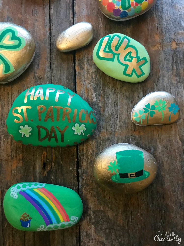750x1000 Painted Rock Ideas For St. Patricks Day Just A Little Creativity - Saint Patricks Day Painting