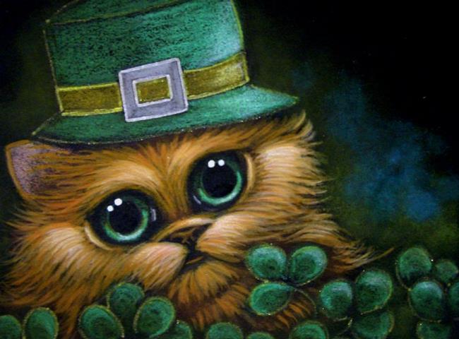 650x480 Red Golden Persian Cat - Saint Patricks Day Painting