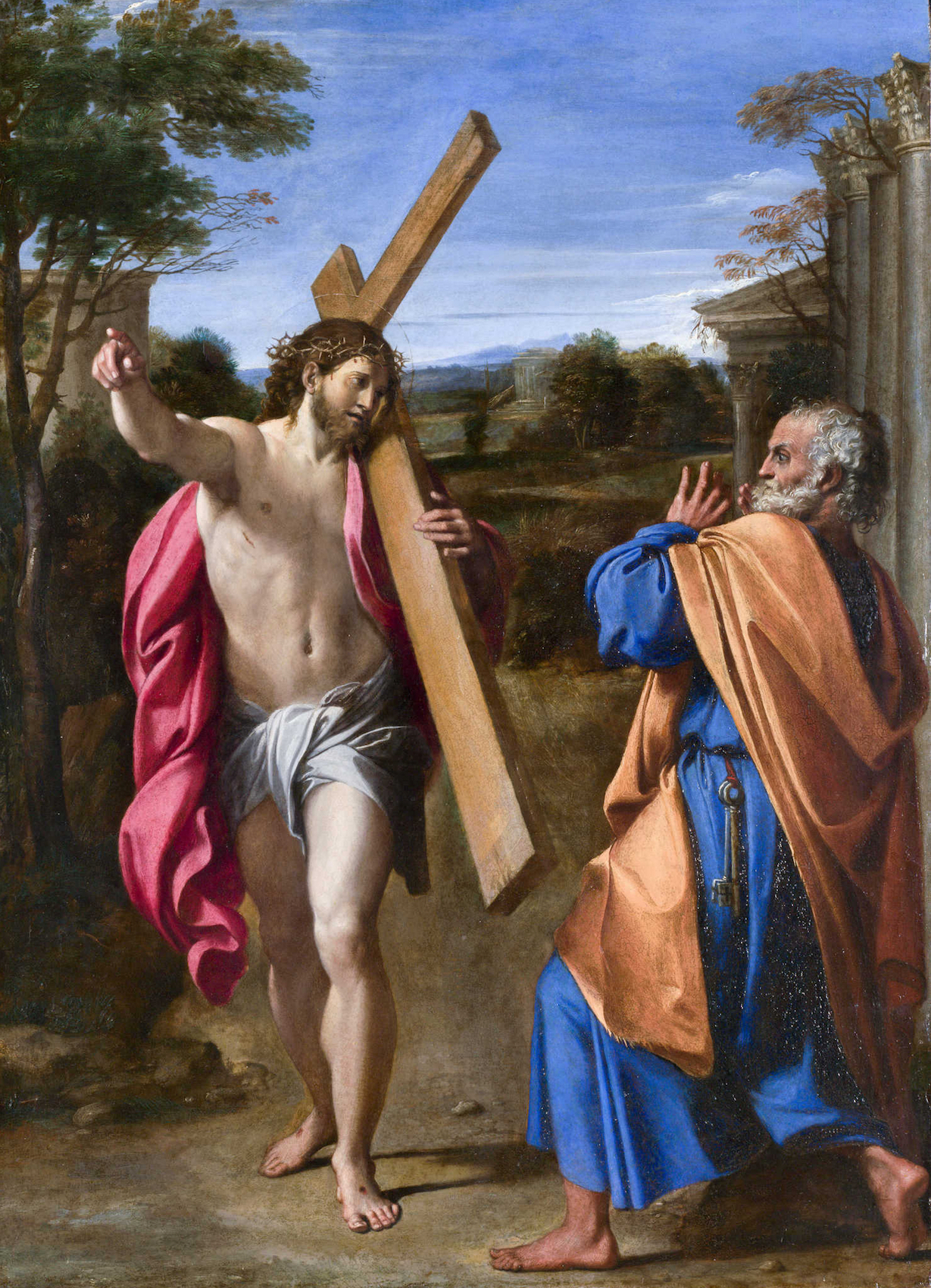 1229x1700 Epph Carracci's Christ Appearing To St Peter On The Appian Way - Saint Peter Painting