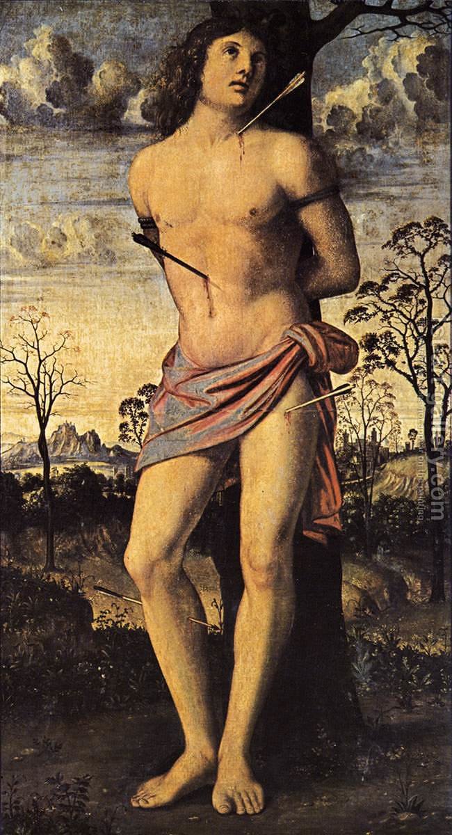 650x1200 St Sebastian Marco Basaiti Reproduction 1st Art Gallery - Saint Sebastian Painting