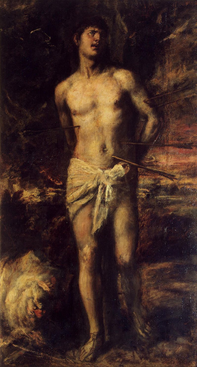 796x1478 St Sebastian Painting Titian (Tiziano Vecellio) Oil Paintings - Saint Sebastian Painting
