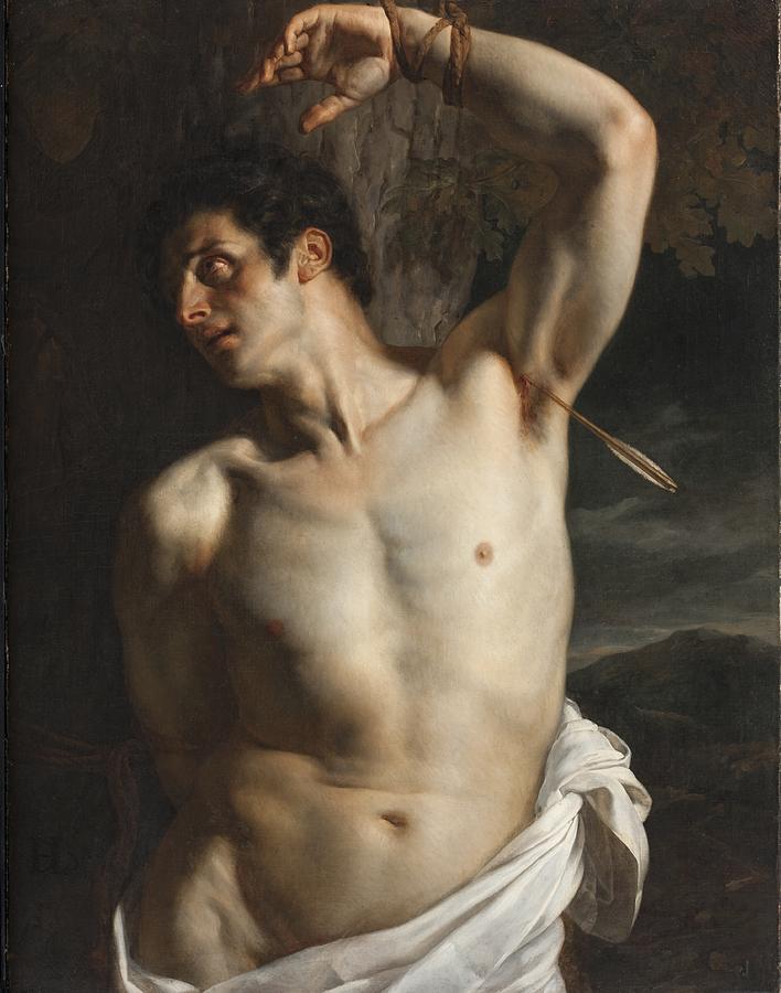 708x900 St. Sebastian Painting By Hippolyte Paul Delaroche - Saint Sebastian Painting