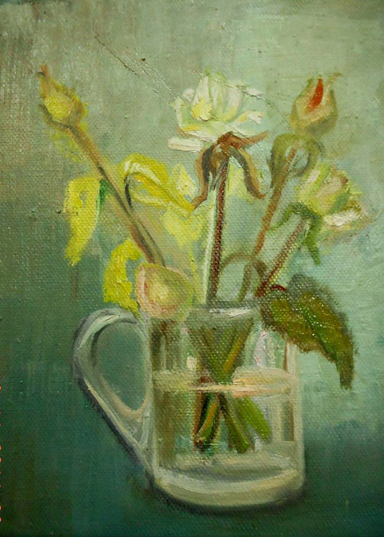 770x1078 Saatchi Art Boutons De Roses De Saison Painting By Ney - Saison Painting