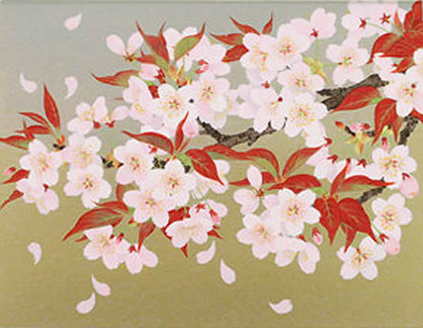 600x465 Japanese Sakura Or Cherry Blossom Paintings And Prints - Sakura Blossom Painting