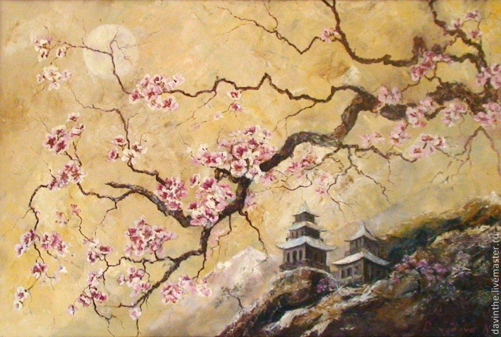 1024x689 Original Painting Landscape Mixed Technique Sakura Shop Online - Sakura Painting