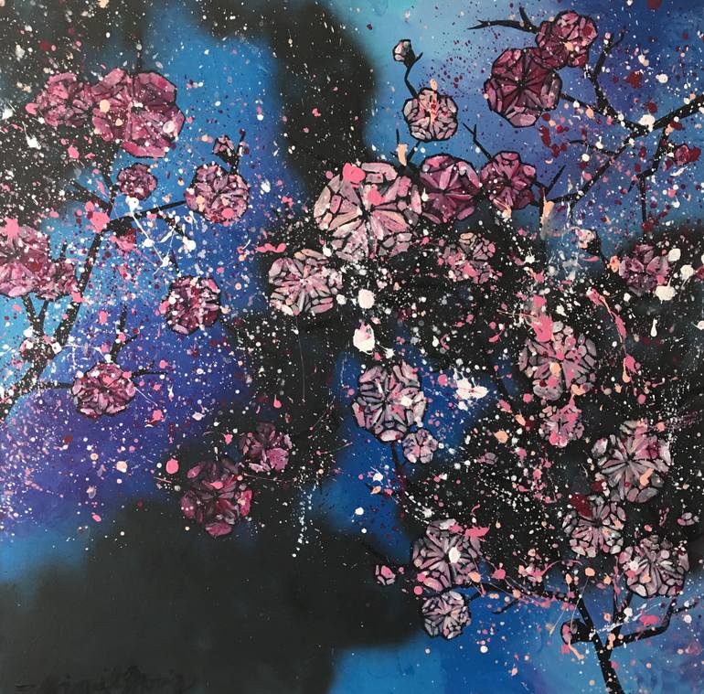 770x759 Saatchi Art Diamond Sakura Painting By Abigail Morris - Sakura Painting