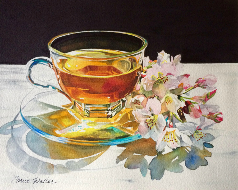 900x720 Sakura Tea By Carrie Waller Step By Step With Daniel Smith's 8 - Sakura Painting Watercolor