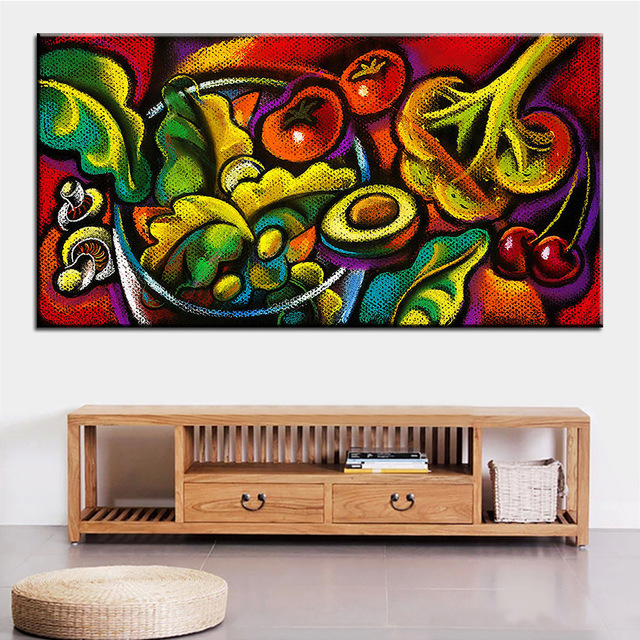 640x640 Large Size Printing Oil Painting Yammy Salad Wall Painting Home - Salad Painting