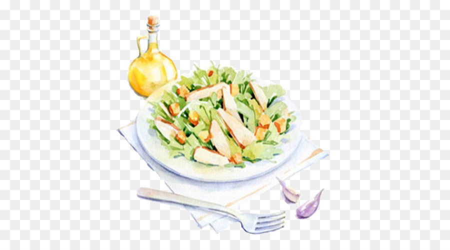 900x500 Breakfast Watercolor Painting Food Behance Illustration - Salad Painting