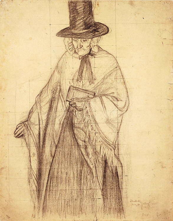 587x750 Preparatory Sketch - Salem Painting Devils Face