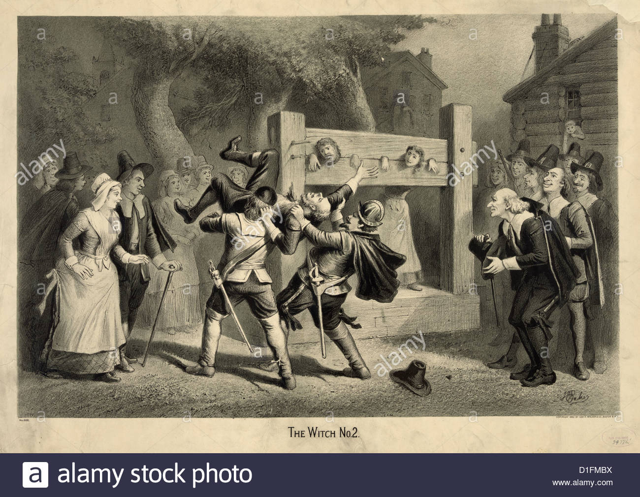 1300x1010 The Witch No. 2. Depiction Of The Salem Witch Trials By Joseph E - Salem Witch Trial Painting