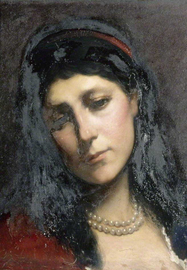 656x944 Study For The Head Of Salome By Henri Regnault Date Painted C - Salome Painting By Henri Regnault