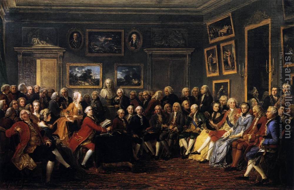 1000x646 In The Salon Of Madame Geoffrin In 1755, 1812 Anicet Charles - Salon Painting