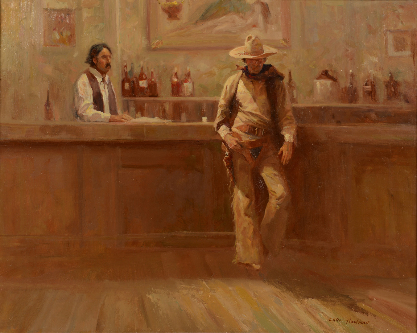 1352x1080 Lot 431 Carl Hantman Oc, Saloon Scene - Saloon Painting
