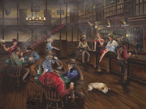 480x360 Old West Saloon Fine Art Print By Geno Peoples - Saloon Painting