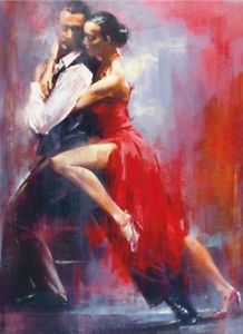 218x300 Lover Tango Dance Hand Painted Portrait Oil Painting On Canvas No - Salsa Dancer Painting