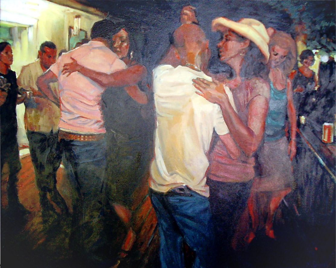 1113x888 Cumbia Dance Paintings - Salsa Dancer Painting