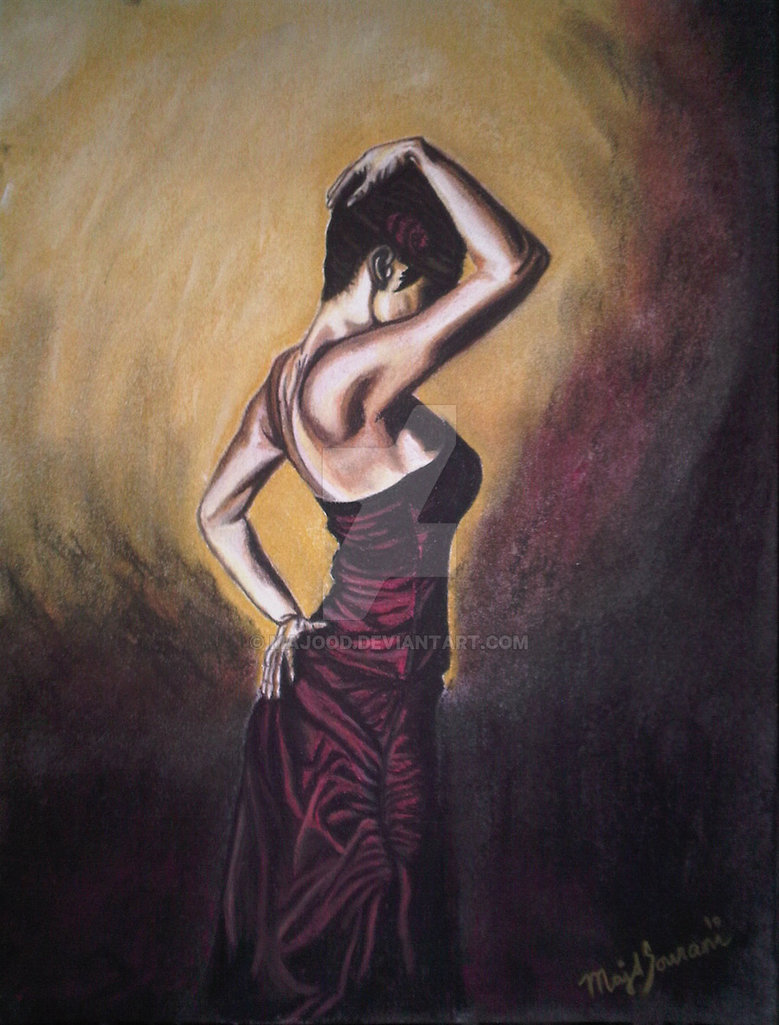 779x1025 Salsa Dancer By Majood - Salsa Dancer Painting