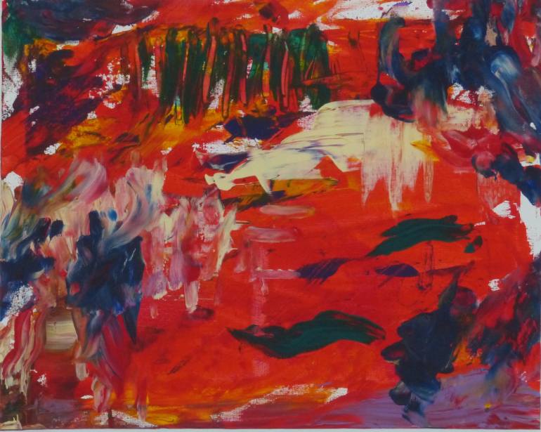 770x615 Saatchi Art Dance On Fire Salsa Dance Painting By Robert Winter - Salsa Painting